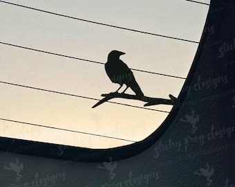 Raven Easter Egg Decal - Small Bird Sticker - Tiny Bumper Stickers - Hidden Decal - Cute Raven Theme Decal - Bird Gift