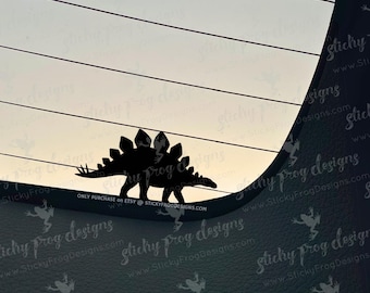 Stegosaurus Decal – Dinosaur Silhouette Sticker – Stegosaurus Car Window Decal – Dinosaur Lover Gift - Tiny Dino Window Decal