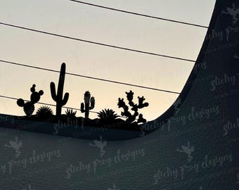 Cactus Easter Egg Decal - Small Cacti Desert Sticker - Tiny Bumper Stickers - Hidden Decal - Arizona Saguaro Desert Scene Decal - 4x4 Gift