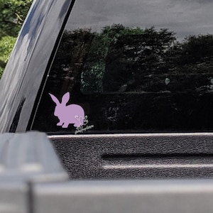 Sticker lapin coeur - Sticker lapin en vinyle pour voiture, ordinateur portable, gobelet - Cadeau pour amoureux des lapins - Plus de 20 couleurs - Sticker silhouette de lapin mignon image 4