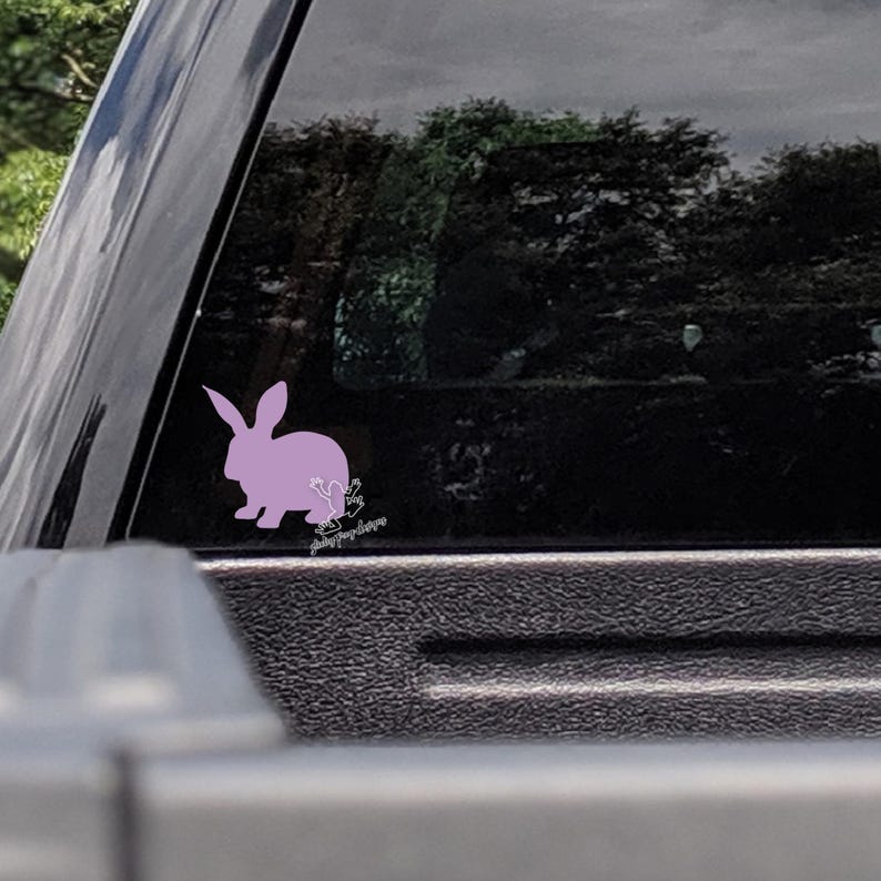 Sticker lapin coeur - Sticker lapin en vinyle pour voiture, ordinateur portable, gobelet - Cadeau pour amoureux des lapins - Plus de 20 couleurs - Sticker silhouette de lapin mignon image 4