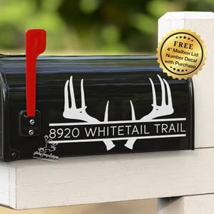 Personalized Deer Mailbox Decal - Custom Hunting Lodge Address Sticker - Mailbox Decor - Unique Housewarming Gift - Scenic Mailbox Vinyl