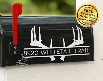 Personalized Deer Mailbox Decal - Custom Hunting Lodge Address Sticker - Mailbox Decor - Unique Housewarming Gift - Scenic Mailbox Vinyl