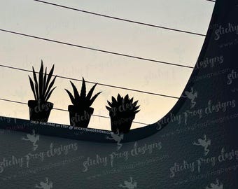 Succulent Car Decal – Aloe, Snake Plant & Echeveria Vinyl Sticker for Cars, Laptops and Tumblers – Plant Lover Gift – Houseplant Silhouette