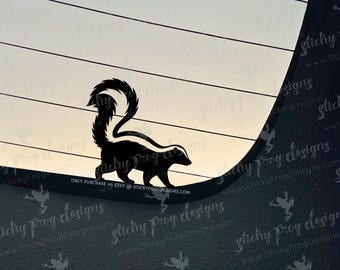 Skunk Decal – Skunk Silhouette Sticker – Woodland Animal Car Window Decal – Cute Wildlife Vinyl Sticker Gift