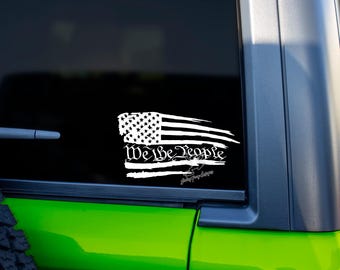 We the People Flag Decal for Trucks, Tumblers, and More - USA Patriotic Vinyl Sticker - American Flag Window Decal - We the People Sticker