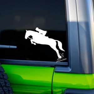 Horse Decal for Cars, Tumblers, Laptops and More - Show Jumper Vinyl Sticker - Show Jumping Horse Gift - Horse Jumping Window Decal