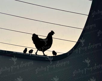 Chicken Decal - Tiny Chicken Sticker - Easter Egg Bumper Sticker - Cute Mama Hen Decal - Chicken Lover Gift - Chicken Tender Decal
