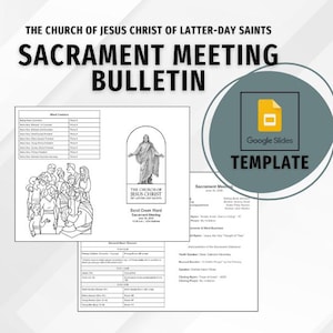 VORLAGE LDS Abendstunden Bulletin | Bearbeitbares Google Slides-Programm | Schwarz & Weiß Printable Ward Bulletin
