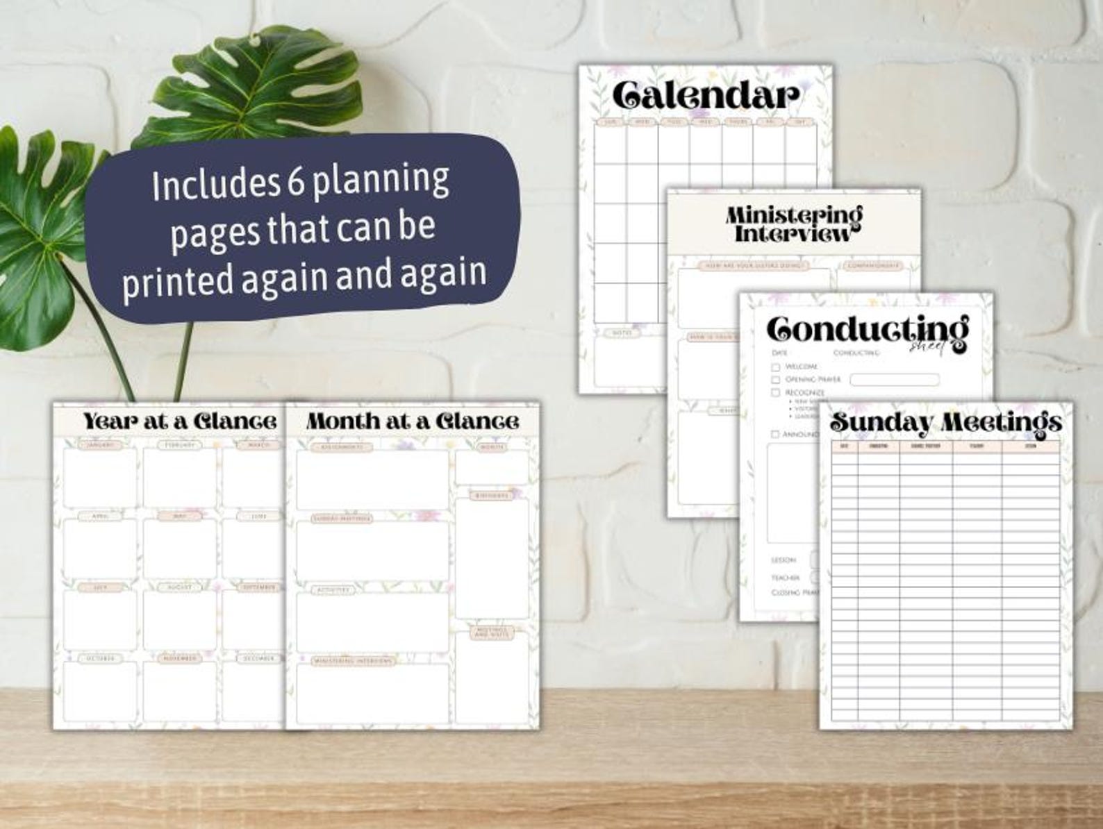 Relief Notes Table Relief Society Printable Planner | LDS Meeting & Ministering Notes ...