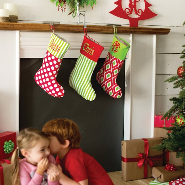 Christmas stocking, personalized stocking, monogram Christmas stocking