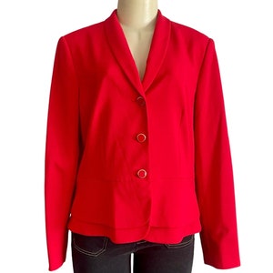 Chaqueta blazer roja para mujer de Emily, talla 14, ropa de trabajo profesional, talla grande