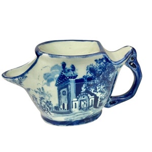 Antike Flow Blue Rasiertasse - Victoria Ware Ironstone, Englische Transferware Tasse, Vintage Badezimmer Dekor, Sammlergeschenk