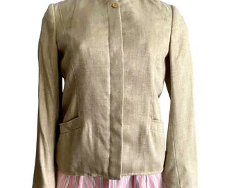 Vintage Women’s Jacket by Personal Petites - 1970s Beige Blazer, Size 4/S