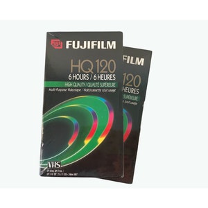 Vintage NEW Fujifilm VHS T-160 Blank Video Tapes — 2 Sealed, Unopened — 6 Hours Each — Premium Quality
