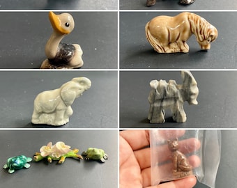 Vintage Ceramic Miniature Animals Cat Monkey Duck Frogs Elephant Horse Hagen Renaker Miniature Animal Dollhouse Miniatures Collectables gift
