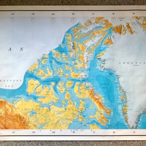 Service de cartes de l'armée du nord du Canada, du Groenland vintage, carte RARE de l'Alaska, baie d'Hudson, série 1101 de la baie de Baffin, édition 6 grande carte ancienne, cadeau de décoration.