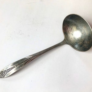 Antique Silverplate Ladle by National Double Tested Vintage silver gravy cream sauce ladle dinner party silveware holiday table silver gift.
