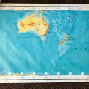 Vintage Landkarte Australien/Neuseeland Landkarte vom Army Map Service 55 inch RARE originale Landkarte 1101