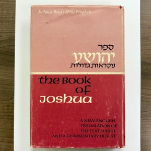 Vintage Judaica Book of Joshua (1969) – English & Hebrew Text with Rashi and Commentary | Judaica Books of the Prophets Series