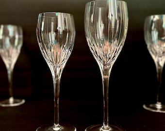 Vintage Mikasa Phoenix Glasses – Vertical Cut – Elegant Glassware – Wine Glasses & Water Goblets – Sold in Sets of 10 - Wedding Dinner Party