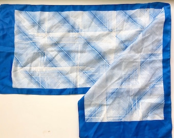 Vintage Italian Scarf in blue & white from Italy fashion Retro Fall Scarf hair scarf made in Italy CA 00098 70s Italian fashion neck scarf.