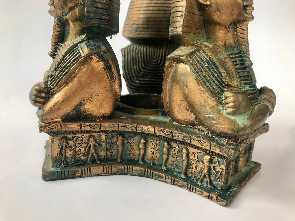 Egyptian Pharaoh Bust Candle Holder Ancient Egypt Lover Decor Etsy