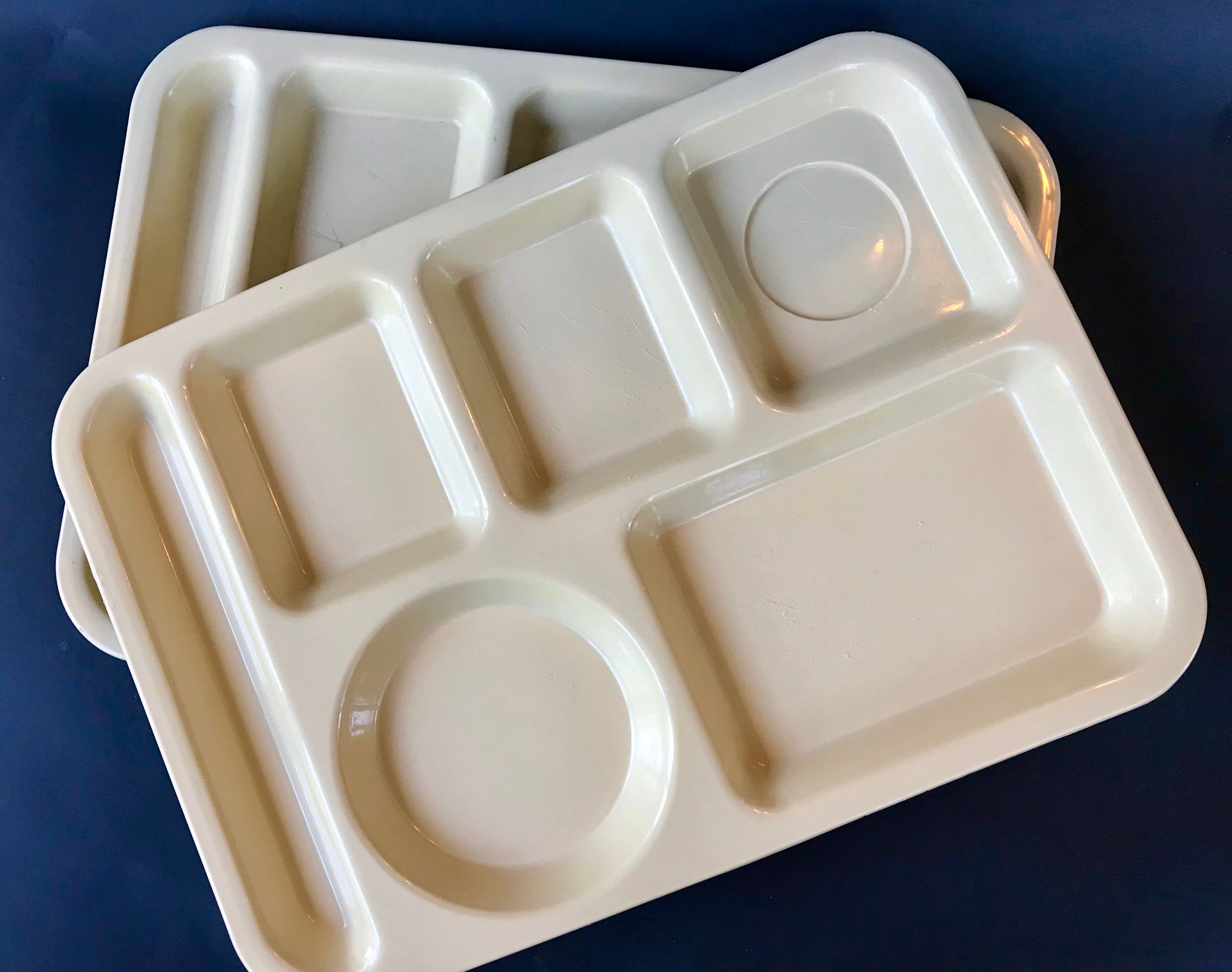 Melamine Cafeteria Trays, Vintage Cambro Trays, Cambro Melamine Melmac  Trays, School Lunch Trays, Beige Colored Melamine Made in USA 