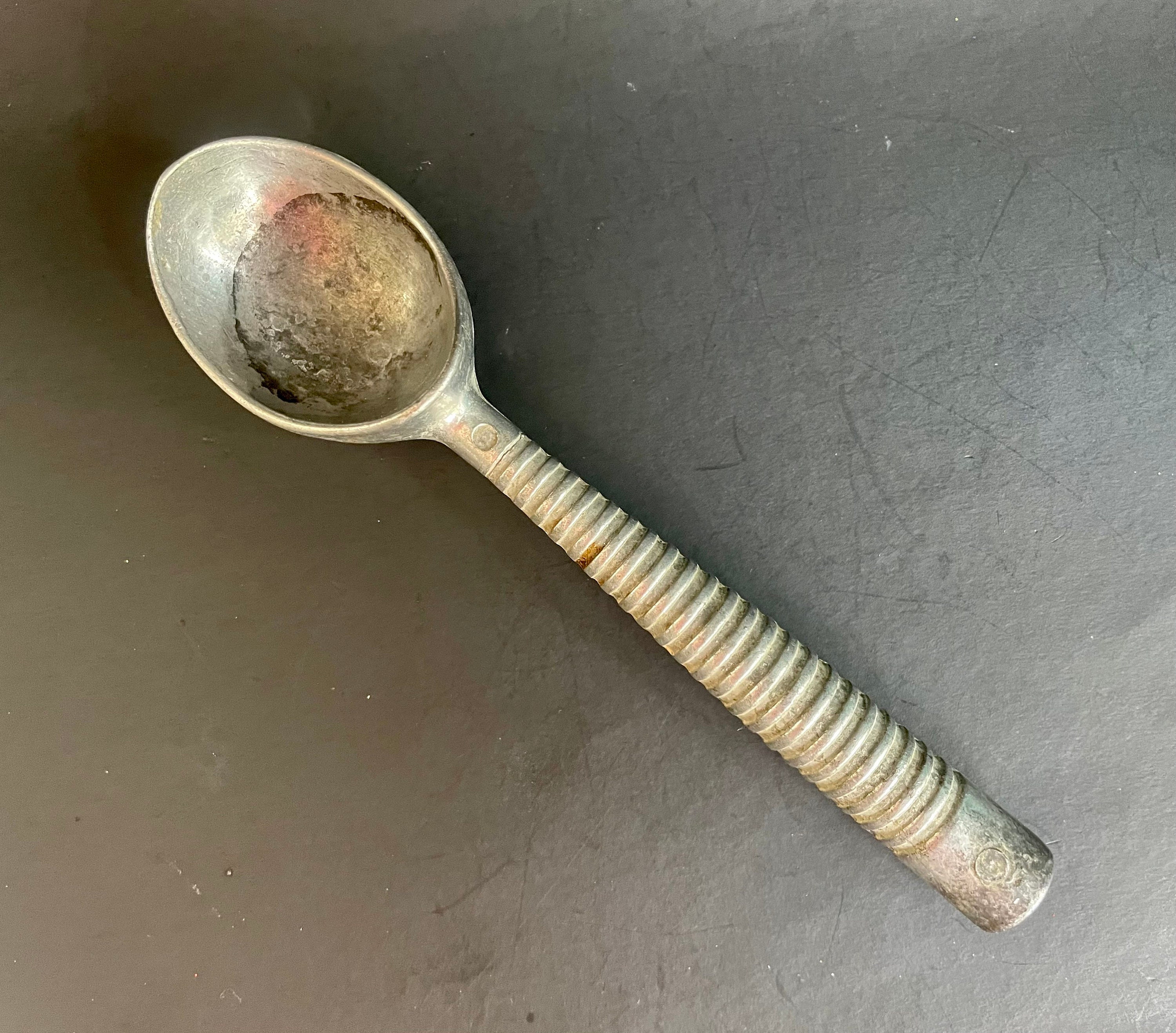Vintage Cast Metal Ice Cream Scoop - Old Fashioned #12 Grey End 7 Inch