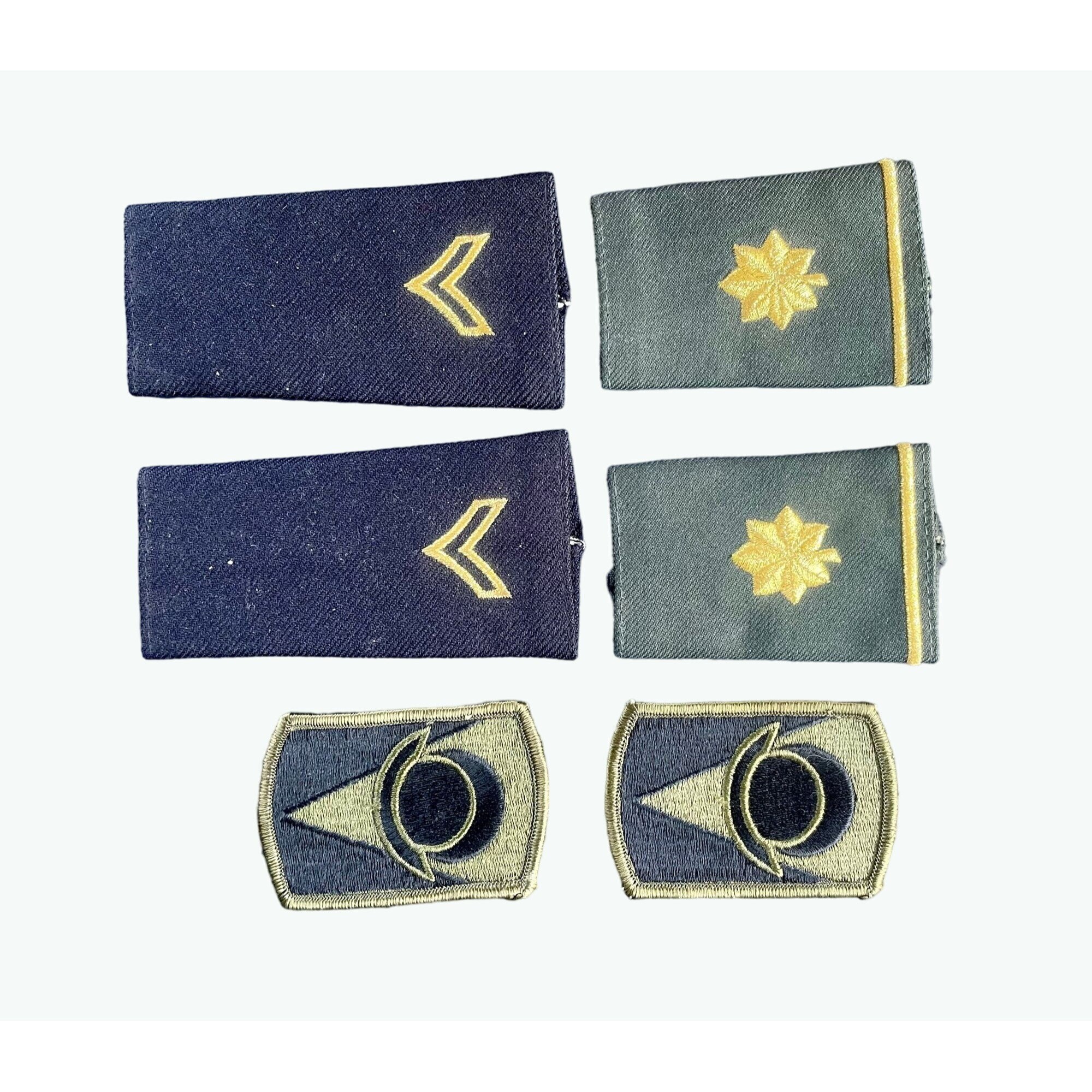 Vintage Military Uniform Patches - Lot of 6 Embroidered Shoulder Patches - Army Militaria Collectible Olive Drab