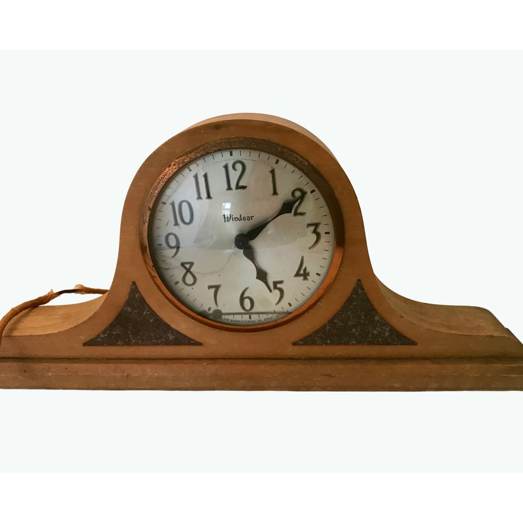 Antique Windsor Mantle Clock Electric Large Vintage Mantle Clock by