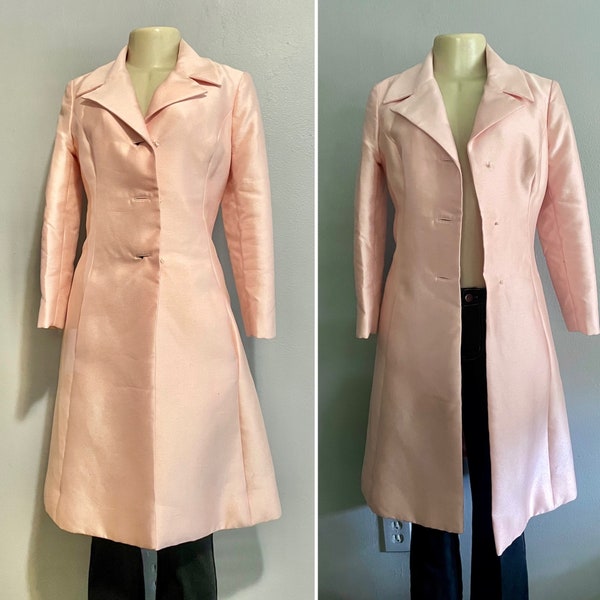 Vintage 1960s Pink Birbaum Coat Jacket size XS S MISSING Buttons, 1960s fashion coat size small mid century fashion extra small petite pink.