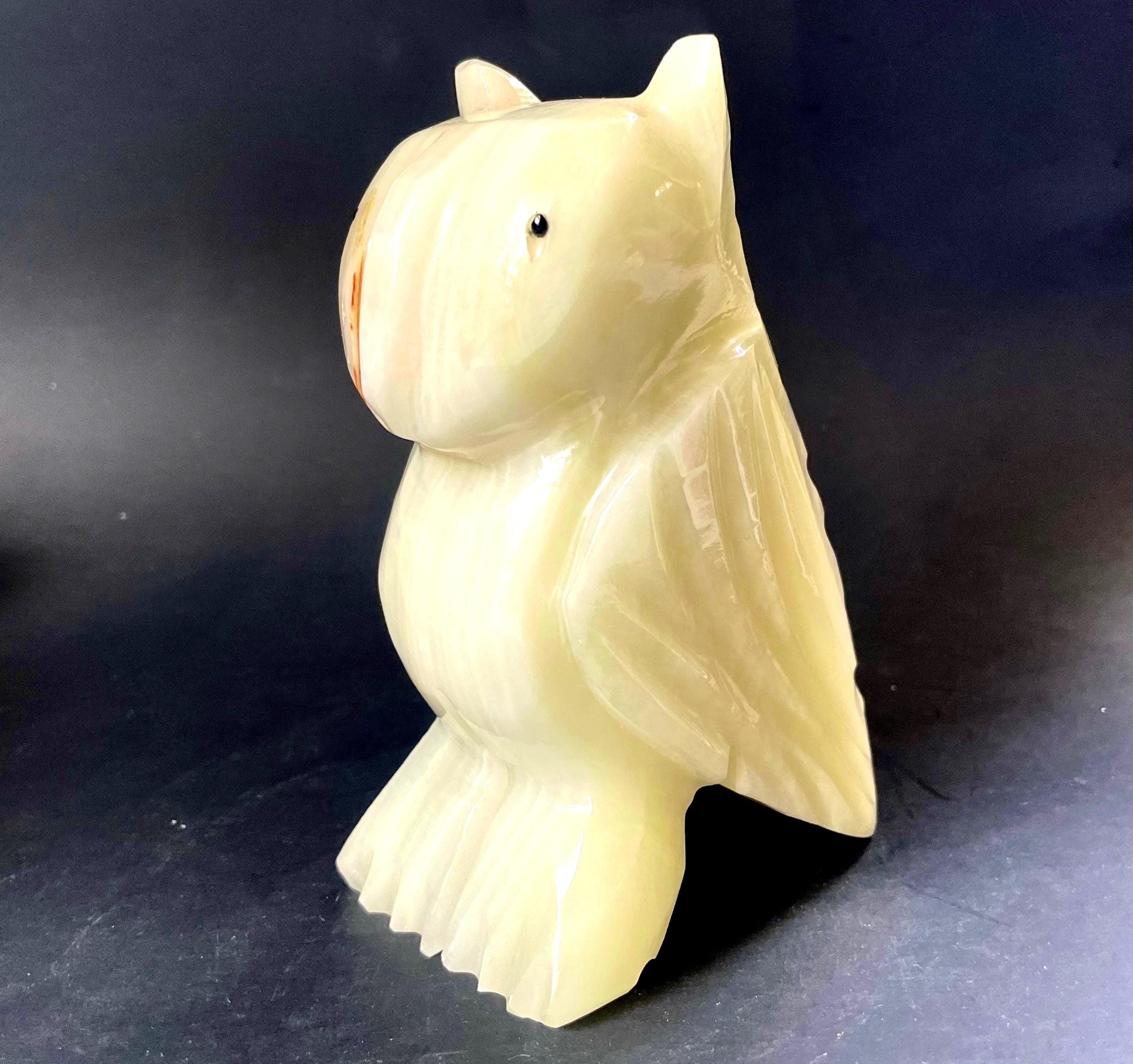 ヴィンテージ ホワイトオニキス製フクロウの置物 – ミッドセンチュリー