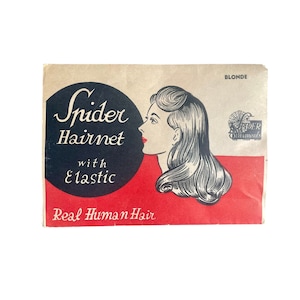 Vintage Spider Hair Net with Elastic Blonde new unopened 1950s hair net blonde dupont nylon mid century collectible pinup girl style gift.