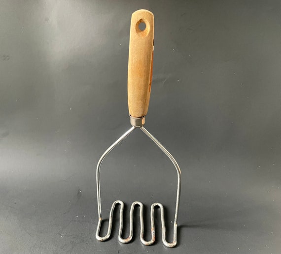 Vintage Potato Masher With Wooden Handle Chipped Paint -  Norway