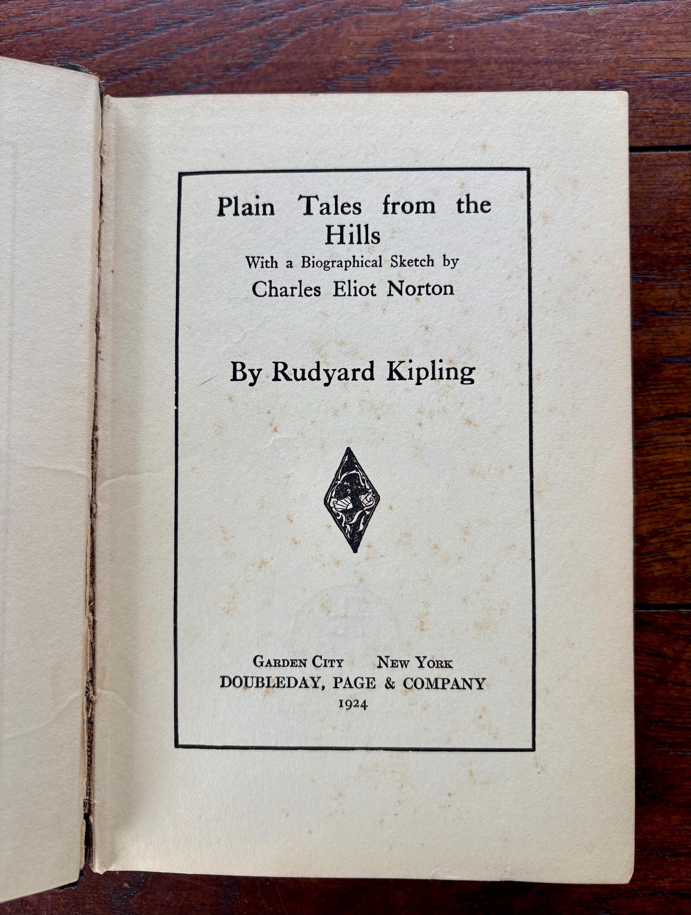 ラドヤード・キプリング著『Plain Tales from the Hills』1924年版