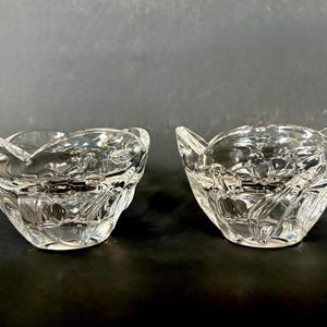 Vintage Mikasa Bridal Lily Glass Votive Candle Holders – Set of 2 Pressed Glass Floral Candle Cups – 4" Wide – Wedding Gift - Romantic Decor