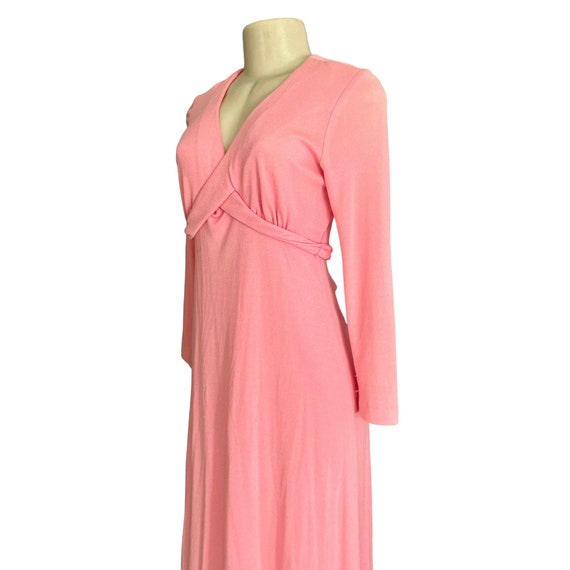 Vintage Kelly Arden Maxi Dress in Pink 1970s Long… - image 4