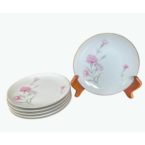 Vintage Small Plates by Royal Court in the Carnation pattern SOLD INDIVIDUALLY  Bread & Butter Plate Pink Spring decor Midcentury kitchen.