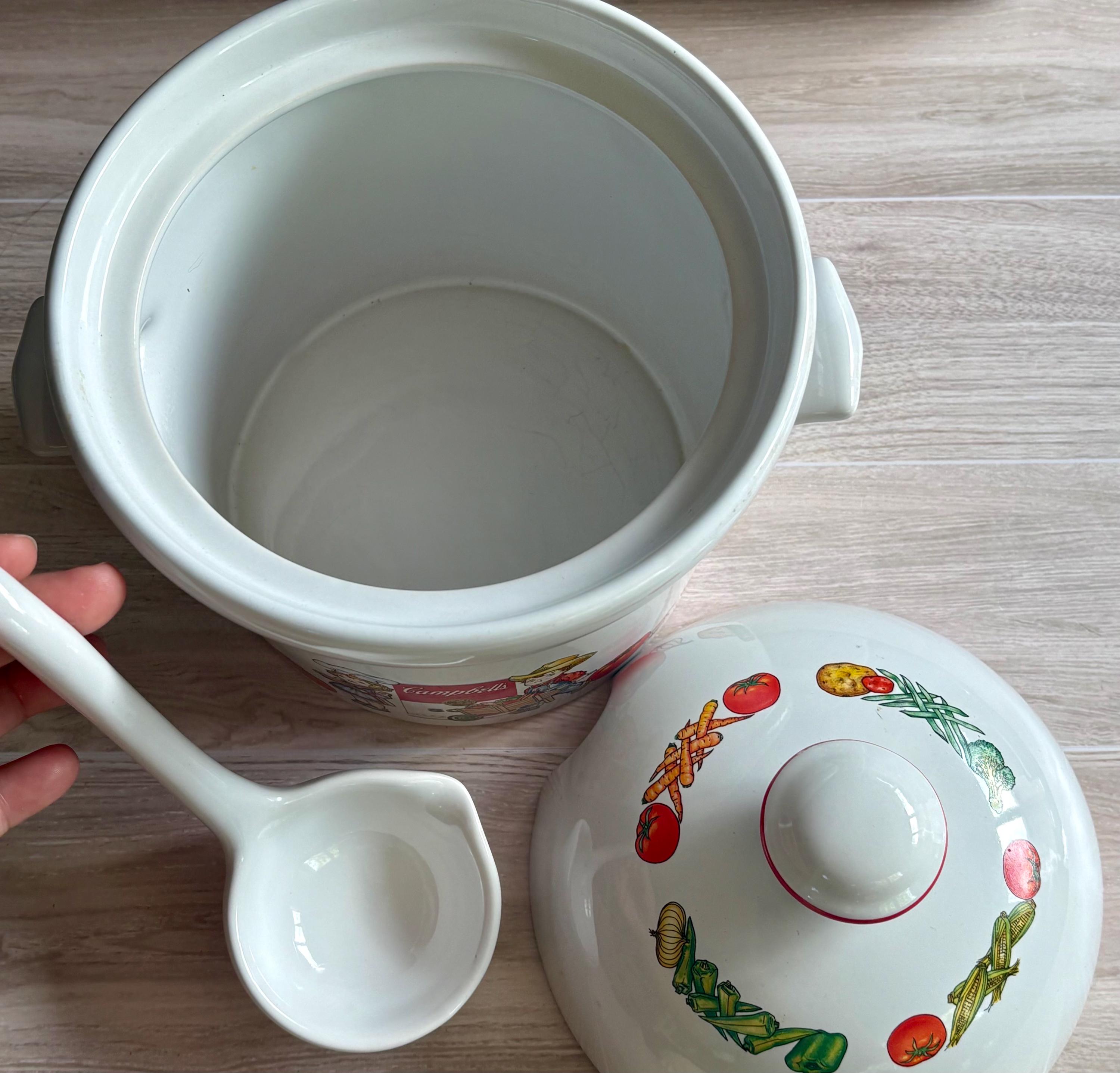 ヴィンテージ キャンベル スープチュリーン おたまと蓋付き – 1996年