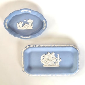 Vintage Wedgwood Jasperware Tray: Pale Blue Stoneware, England
