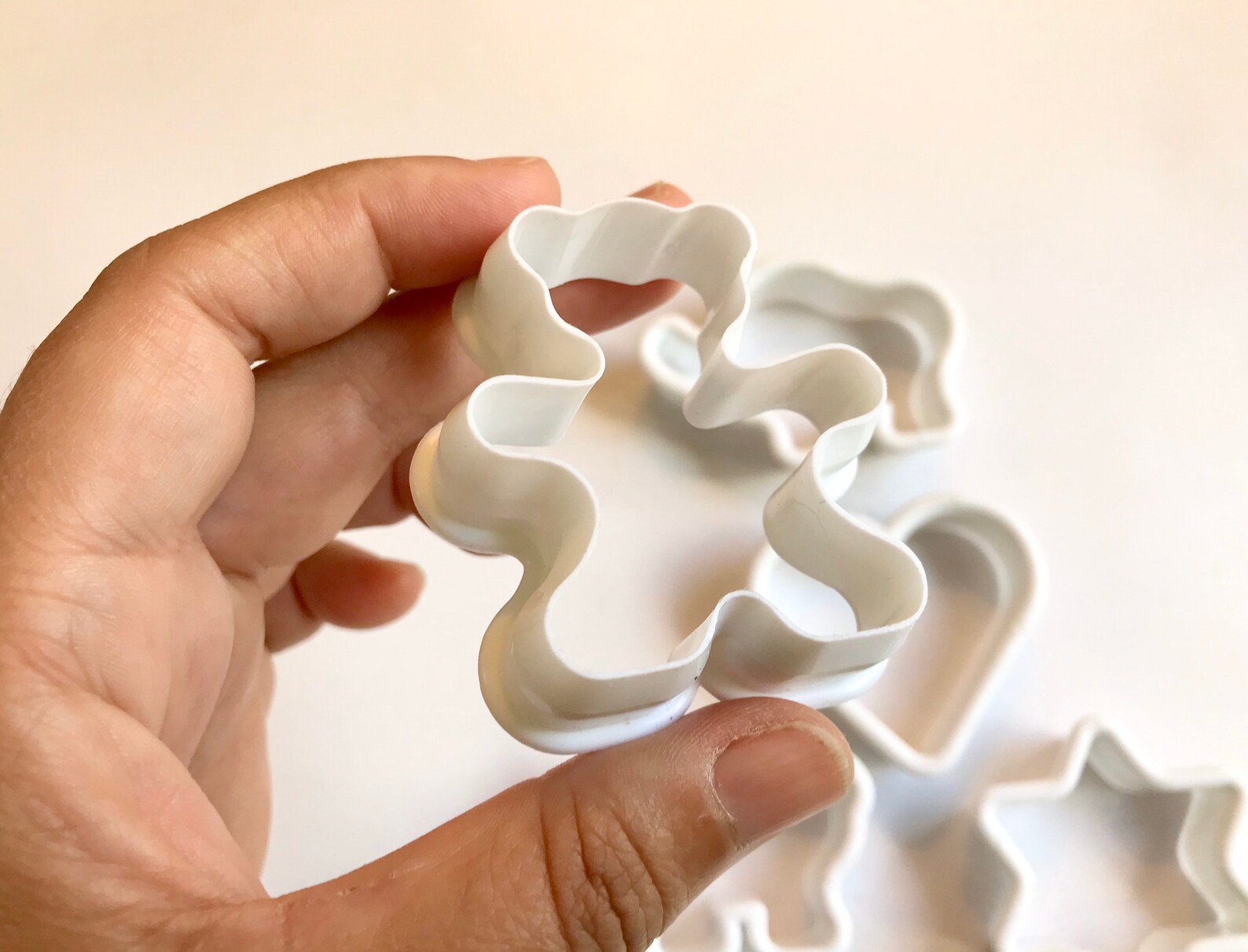 Lot of 5 Cookie Cutters in White Plastic Including a Star of Etsy UK