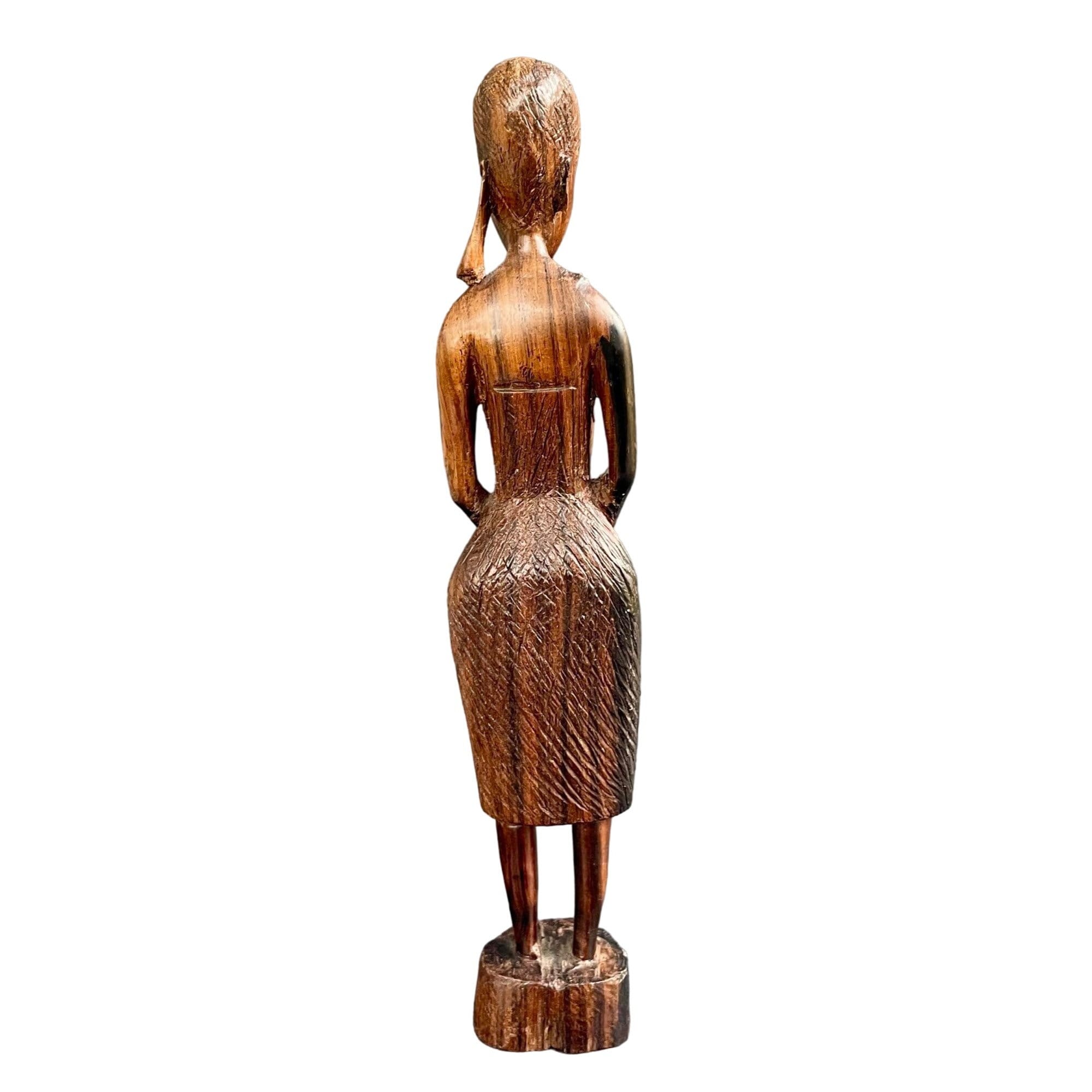 手彫りのアフリカ木彫り彫刻：ヴィンテージ部族女性像 - Etsy 日本