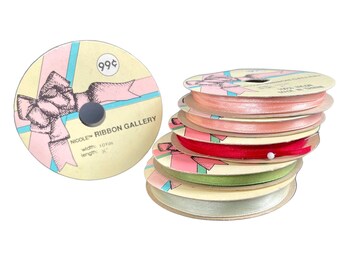 Vintage Nicole Ribbon Gallery 6 Ribbon Rolls 10 Yards Nylon