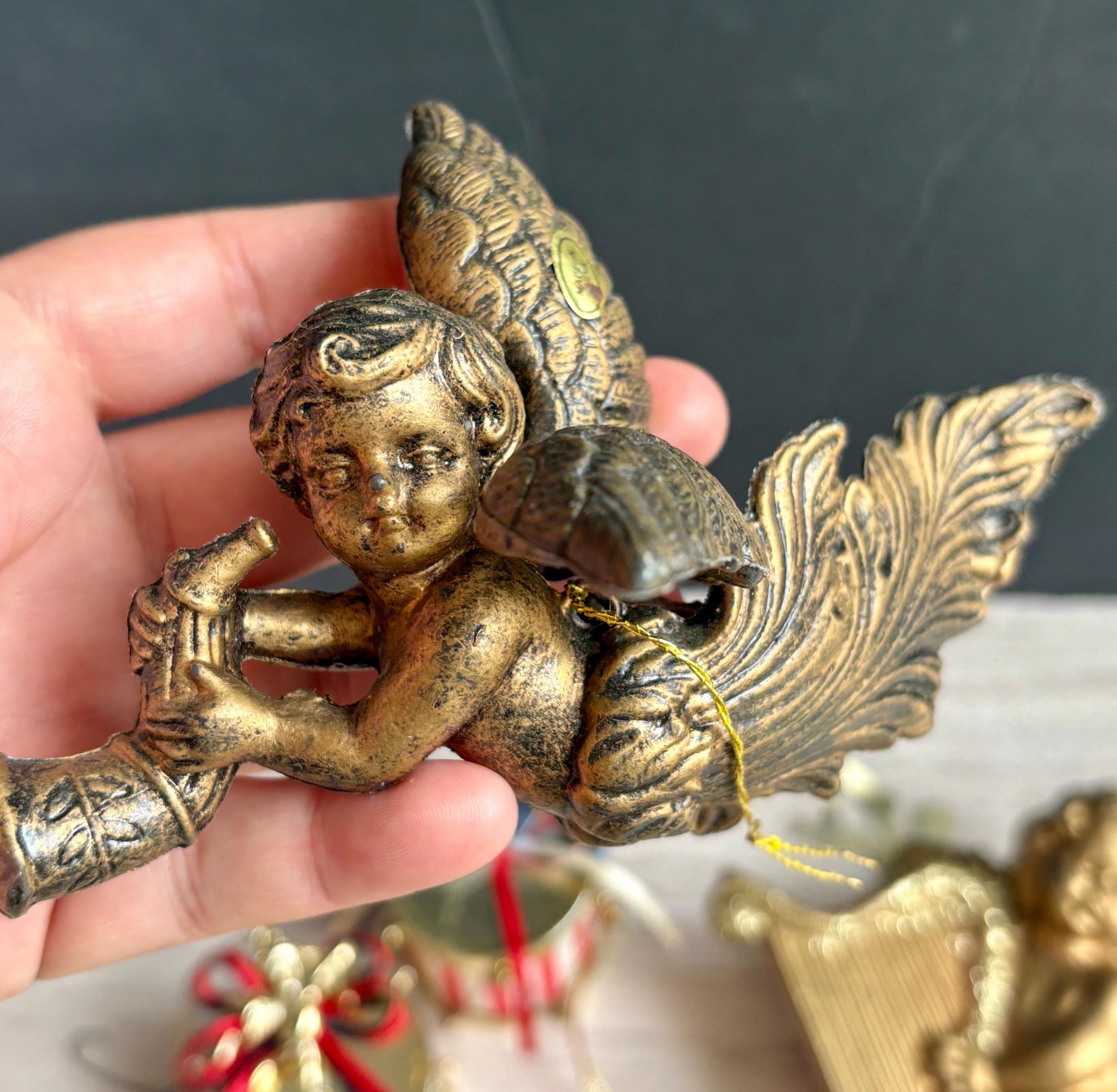 Vintage Angel Music Ornaments Set – 12 Pc Gold Christmas Decor