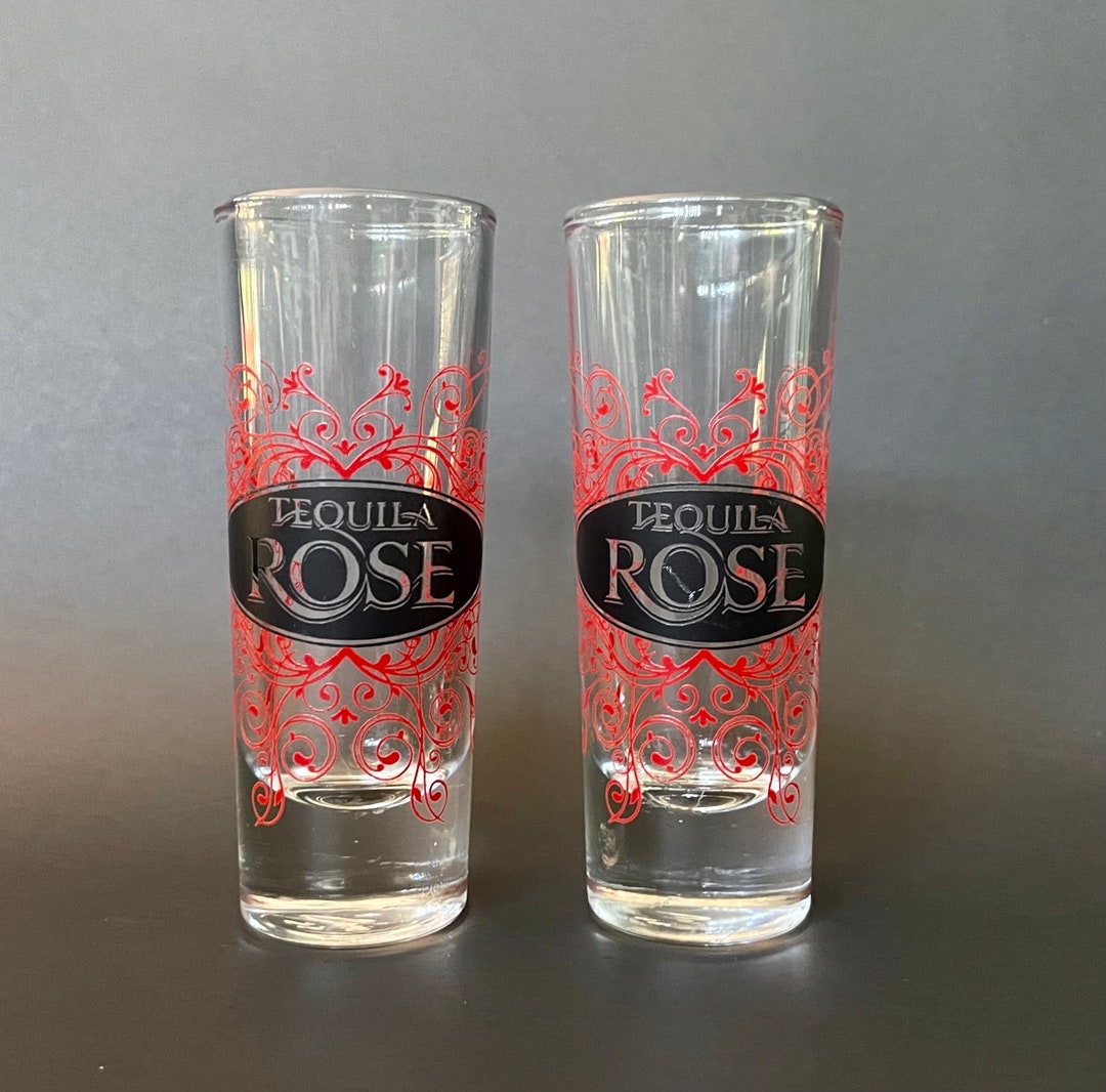 Vintage Silver Tequila Rose Shot Glasses Set of 2 Shooter Shot Glass