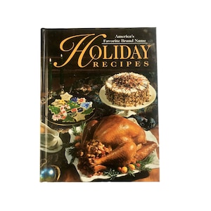 Vintage Holidays Recipes Book titled Americas Favorite Brand Name Holiday Recipes US retro Cookbook gift.