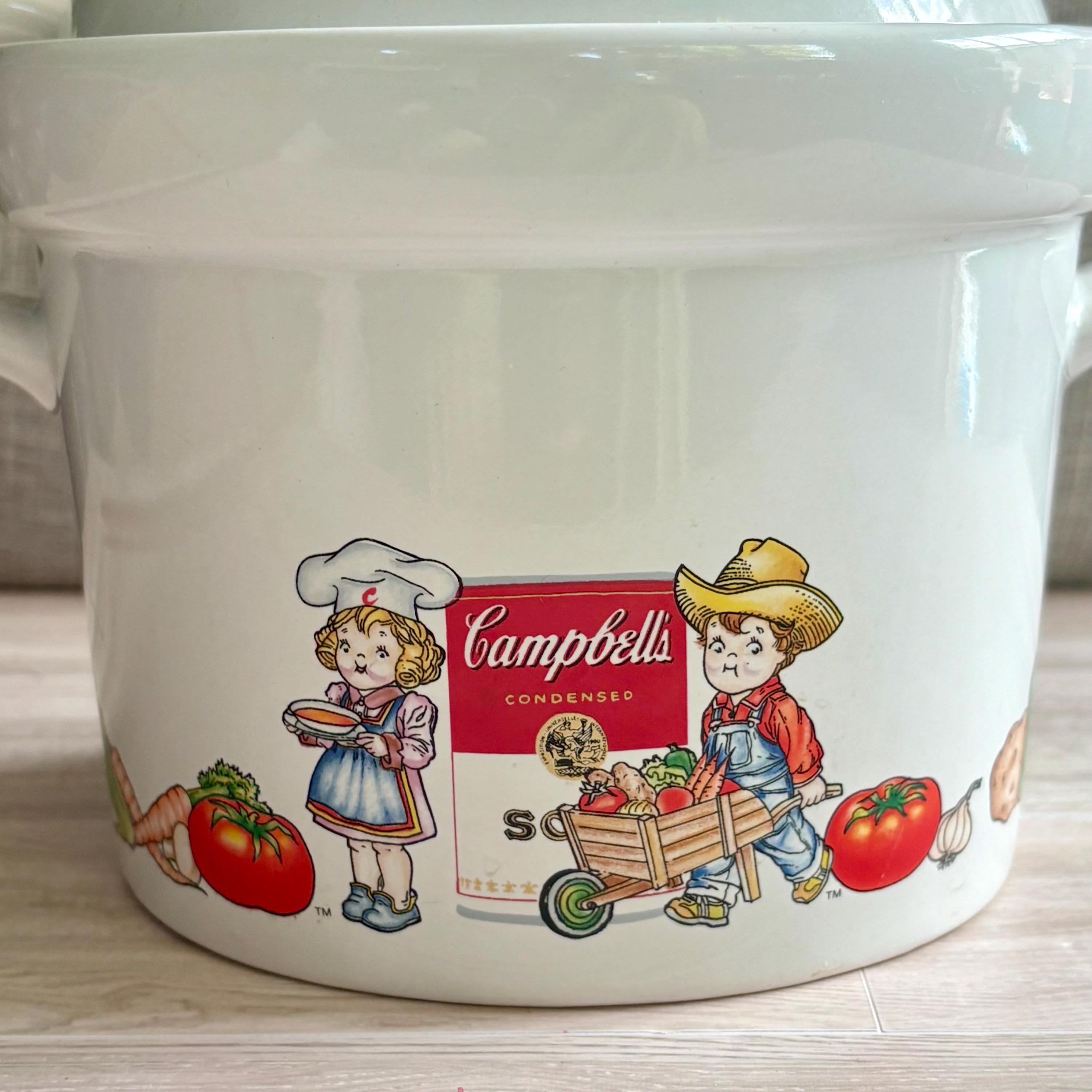 ヴィンテージ キャンベル スープチュリーン おたまと蓋付き – 1996年