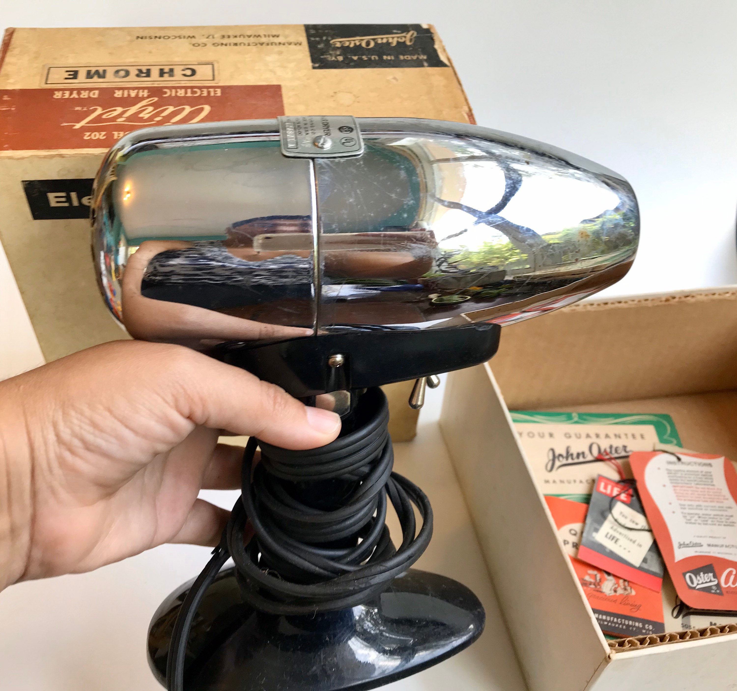 Vintage Oster Airjet Electric Hair Dryer in Chrome Model 202 Etsy