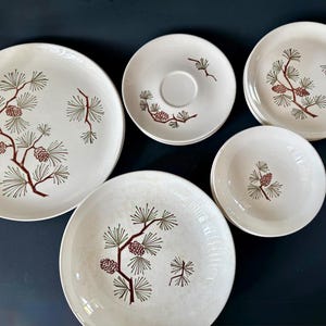 CECCONI CERAMICA 1970年代 皿 5枚セット Vintage pine cone dinnerware - Etsy 日本